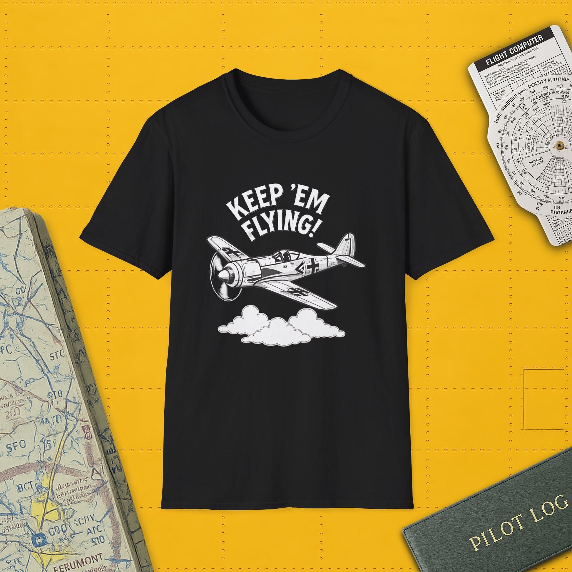 Fw 190 Premium T-Shirt – “Keep ’Em Flying!” WWII Fighter Graphic Tee - Pilot gifts - warbird t-shirt