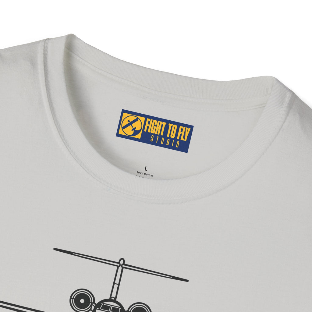 G650 Front View T-Shirt – Gulfstream Ultra-Long Range Jet Head-On Aviation Tee - Pilot gifts - WWII warbird t-shirt