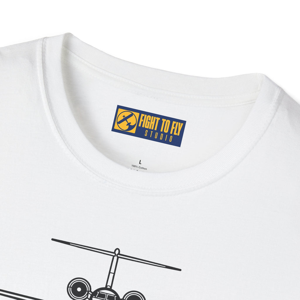 G650 Front View T-Shirt – Gulfstream Ultra-Long Range Jet Head-On Aviation Tee - Pilot gifts - WWII warbird t-shirt