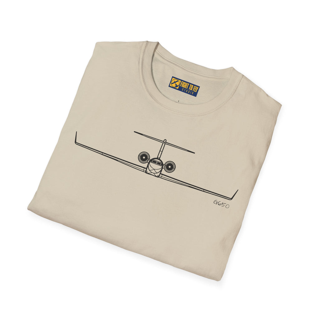 G650 Front View T-Shirt – Gulfstream Ultra-Long Range Jet Head-On Aviation Tee - Pilot gifts - WWII warbird t-shirt