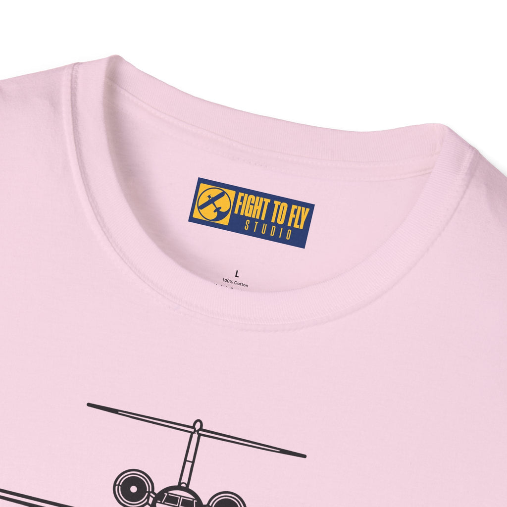 G650 Front View T-Shirt – Gulfstream Ultra-Long Range Jet Head-On Aviation Tee - Pilot gifts - WWII warbird t-shirt