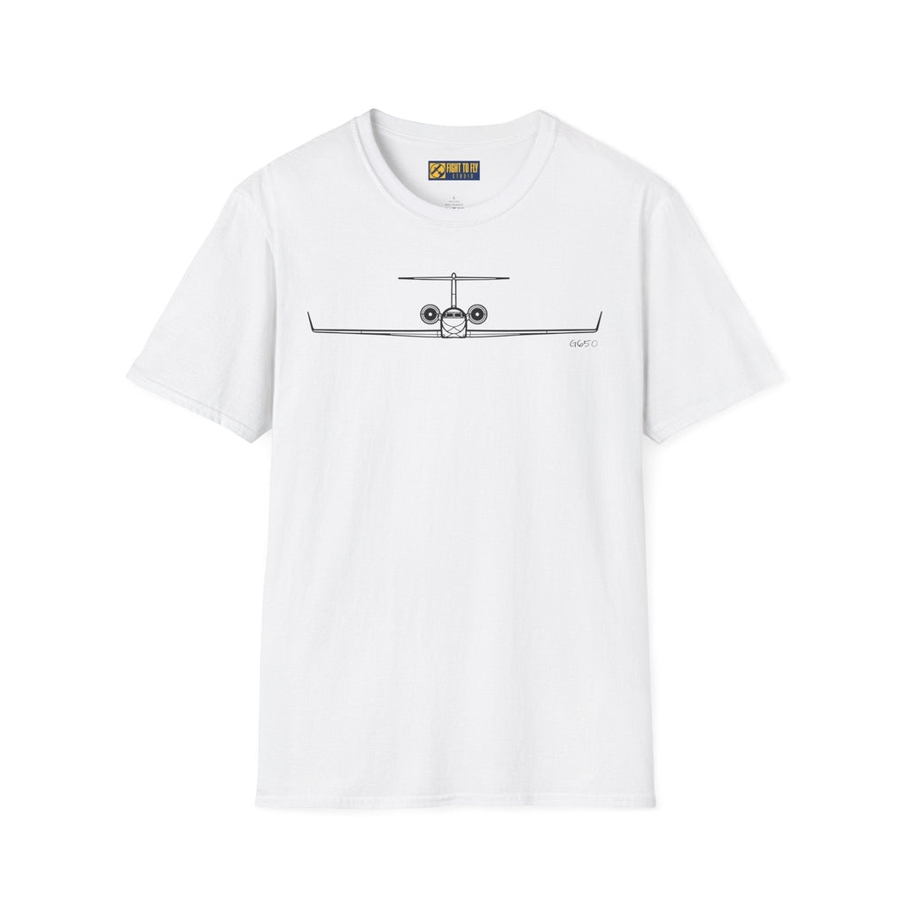 G650 Front View T-Shirt – Gulfstream Ultra-Long Range Jet Head-On Aviation Tee - Pilot gifts - WWII warbird t-shirt