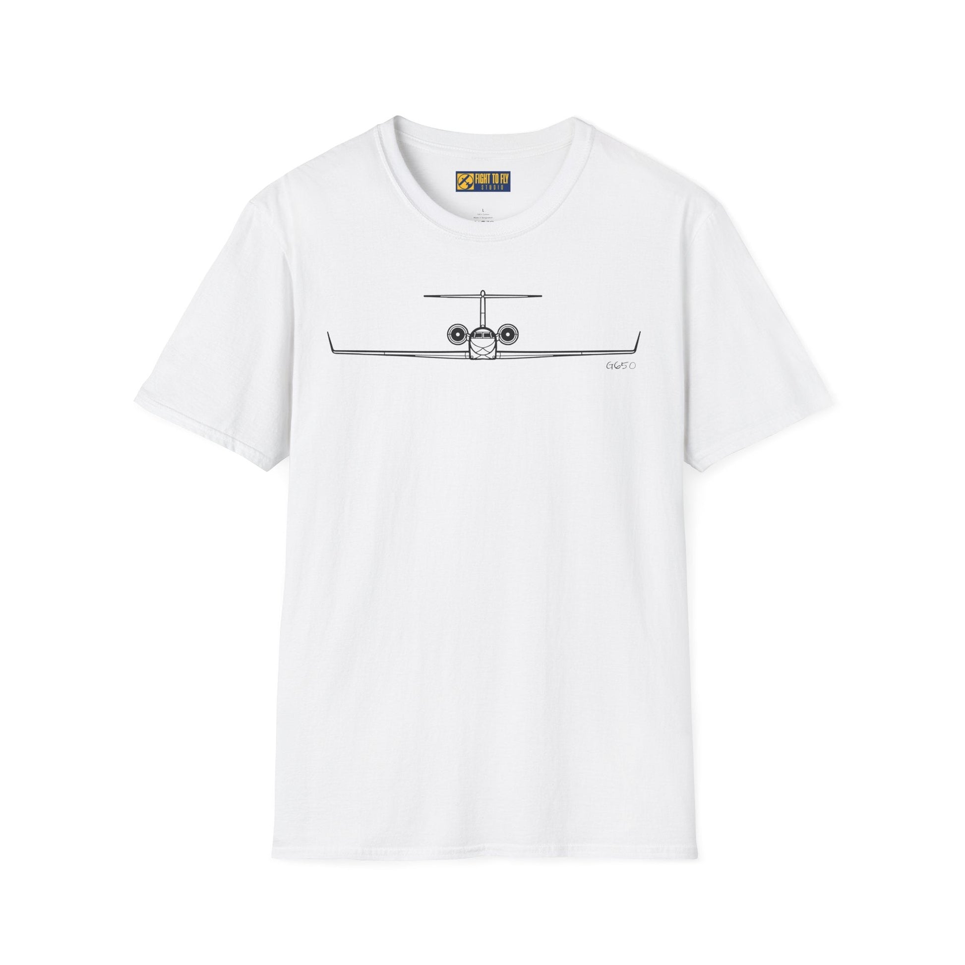 G650 Front View T-Shirt – Gulfstream Ultra-Long Range Jet Head-On Aviation Tee - Pilot gifts - WWII warbird t-shirt