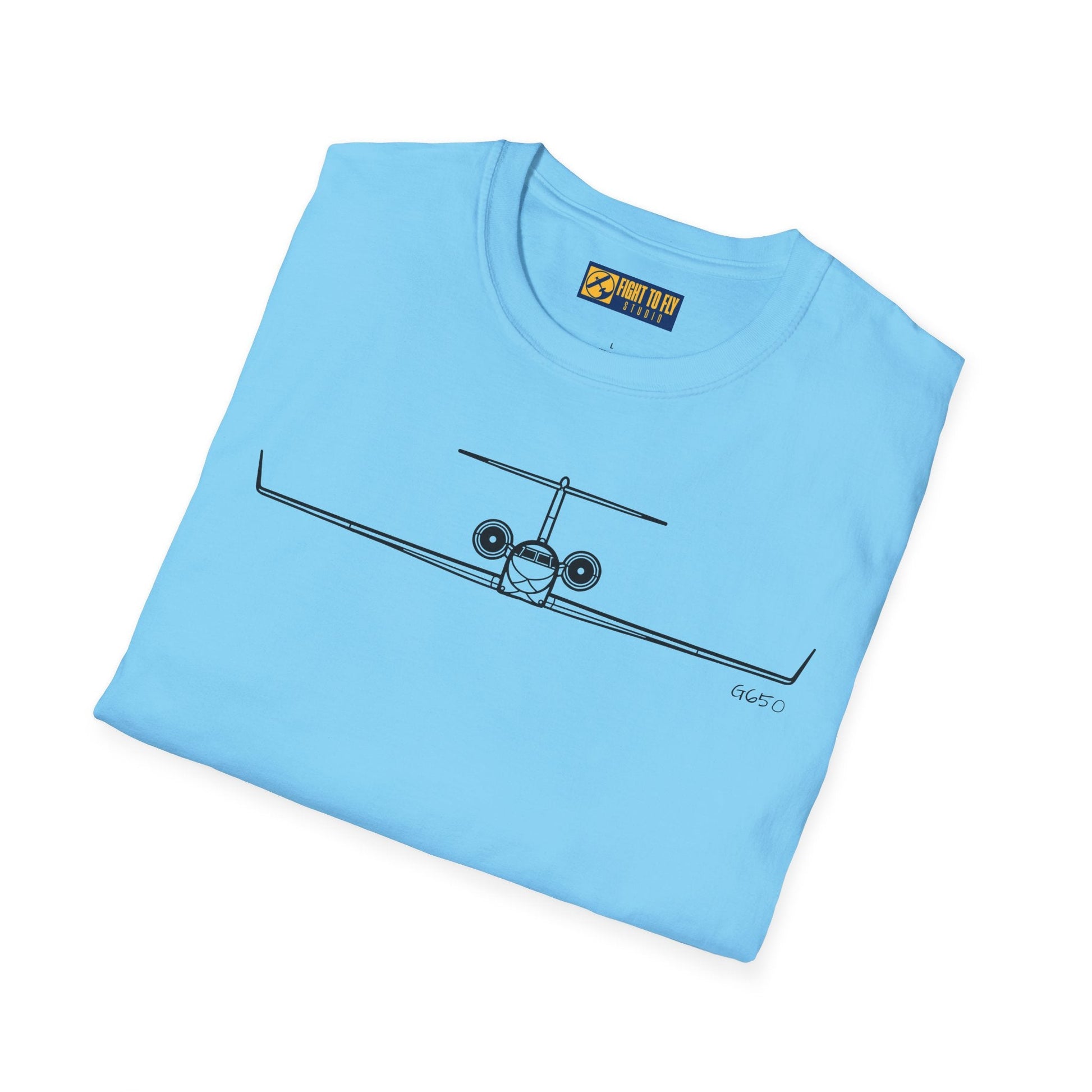 G650 Front View T-Shirt – Gulfstream Ultra-Long Range Jet Head-On Aviation Tee - Pilot gifts - WWII warbird t-shirt