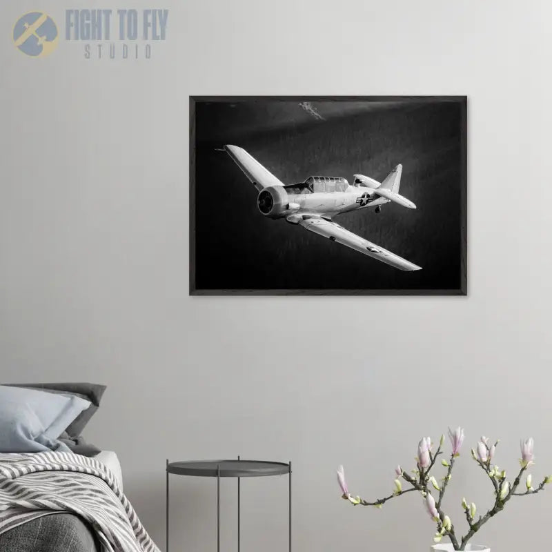 Ghost of the Forest: T-6 Texan in Black and White - Print Material - Gifts for pilots - Aviation apparel