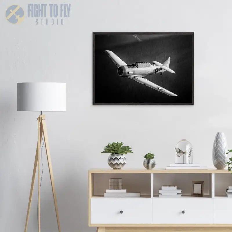 Ghost of the Forest: T-6 Texan in Black and White - Print Material - Gifts for pilots - Aviation apparel