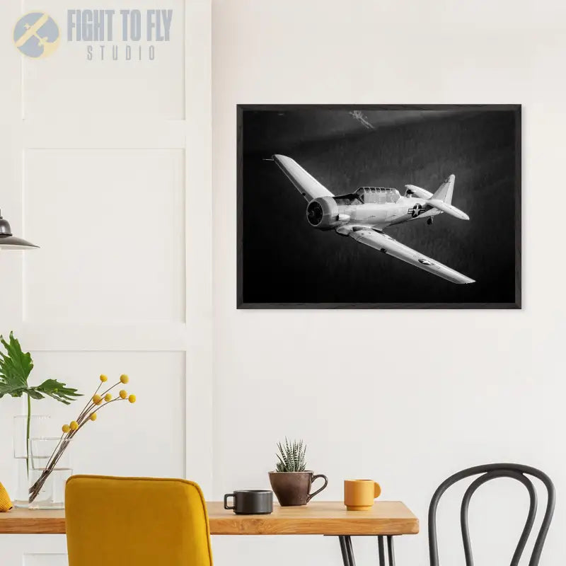 Ghost of the Forest: T-6 Texan in Black and White - Print Material - Gifts for pilots - Aviation apparel