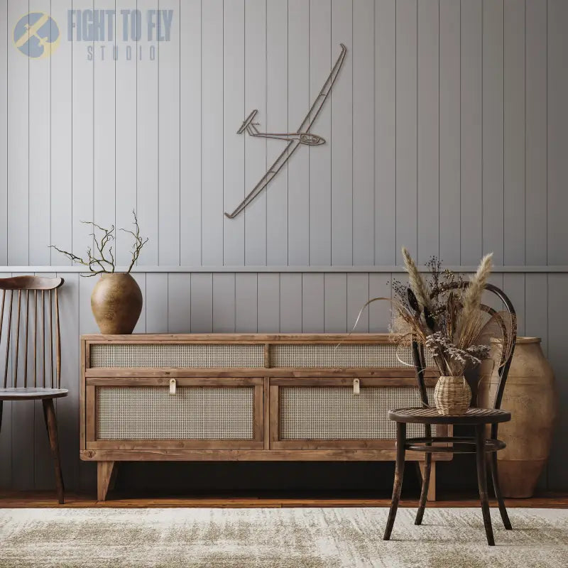 Glider Die Cut Metal Wall Art - Sign - Pilot gifts - WWII warbird t-shirt