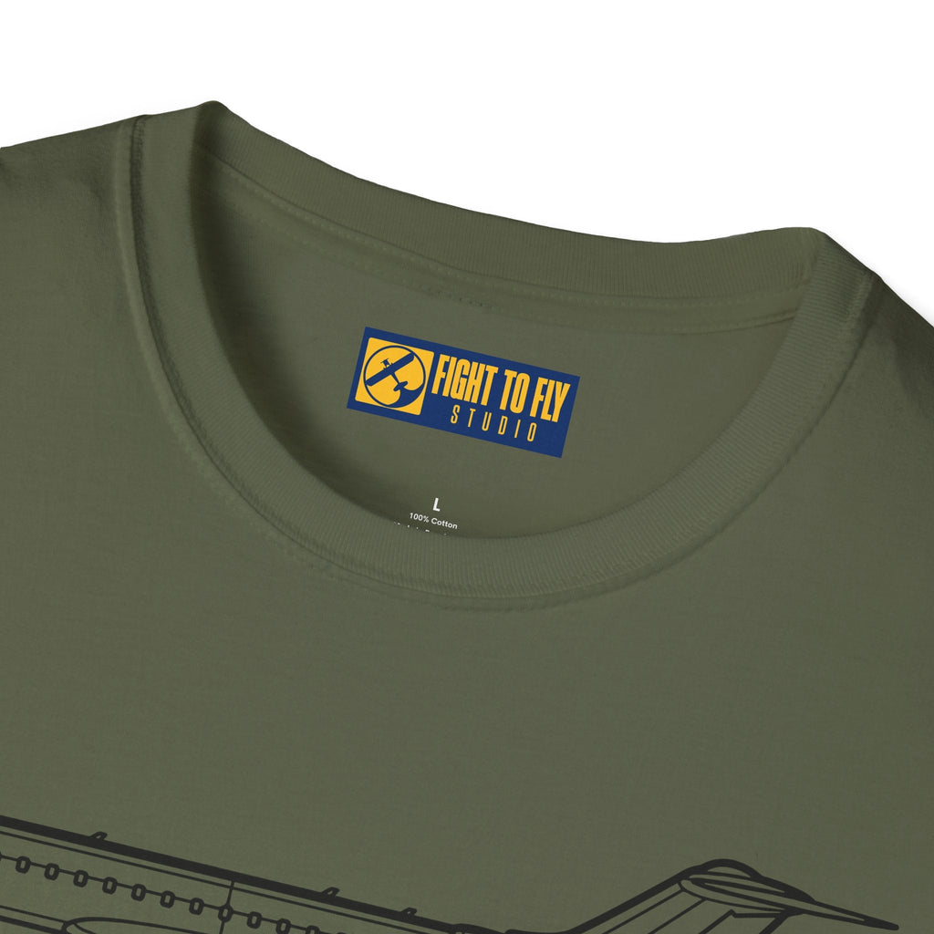 Global 6000 T-Shirt – Long-Range Business Jet Side Profile Aviation Tee - Pilot gifts - WWII warbird t-shirt