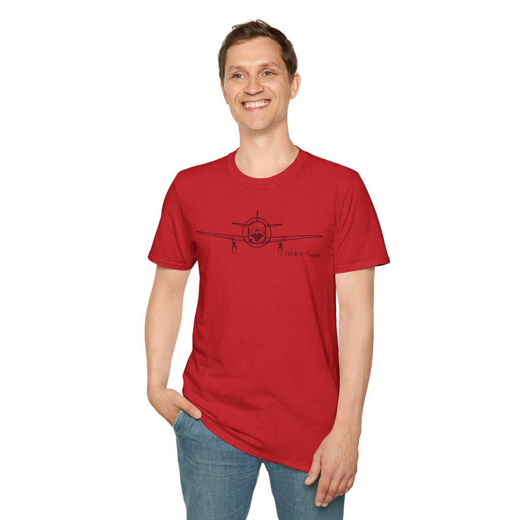 Globe Swift Front View T-Shirt – Head-On Classic Aircraft Tee - Gifts for pilots - Aviation apparel