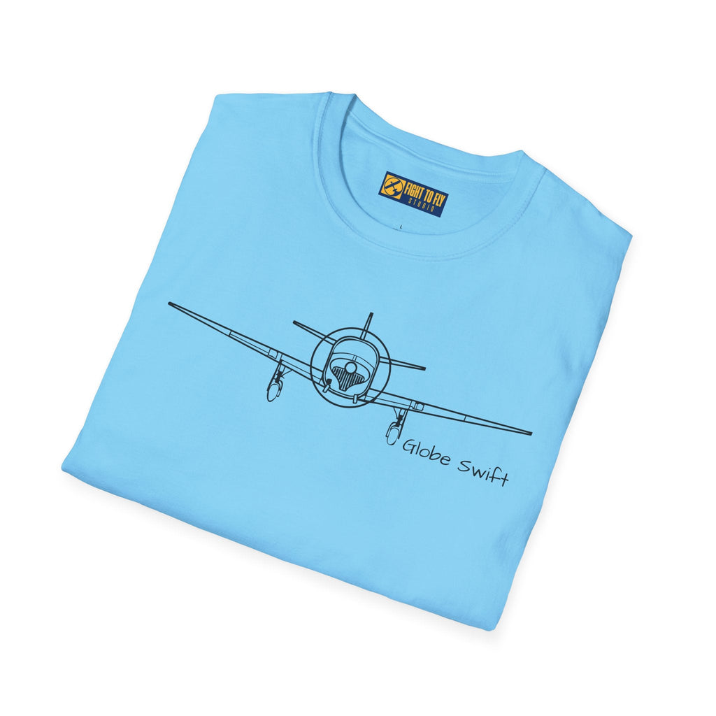 Globe Swift Front View T-Shirt – Head-On Classic Aircraft Tee - Gifts for pilots - Aviation apparel