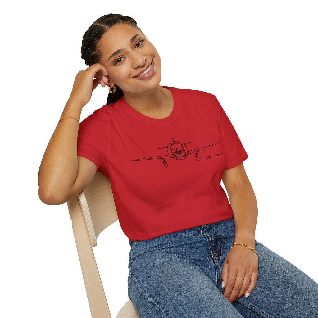 Globe Swift Front View T-Shirt – Head-On Classic Aircraft Tee - Gifts for pilots - Aviation apparel