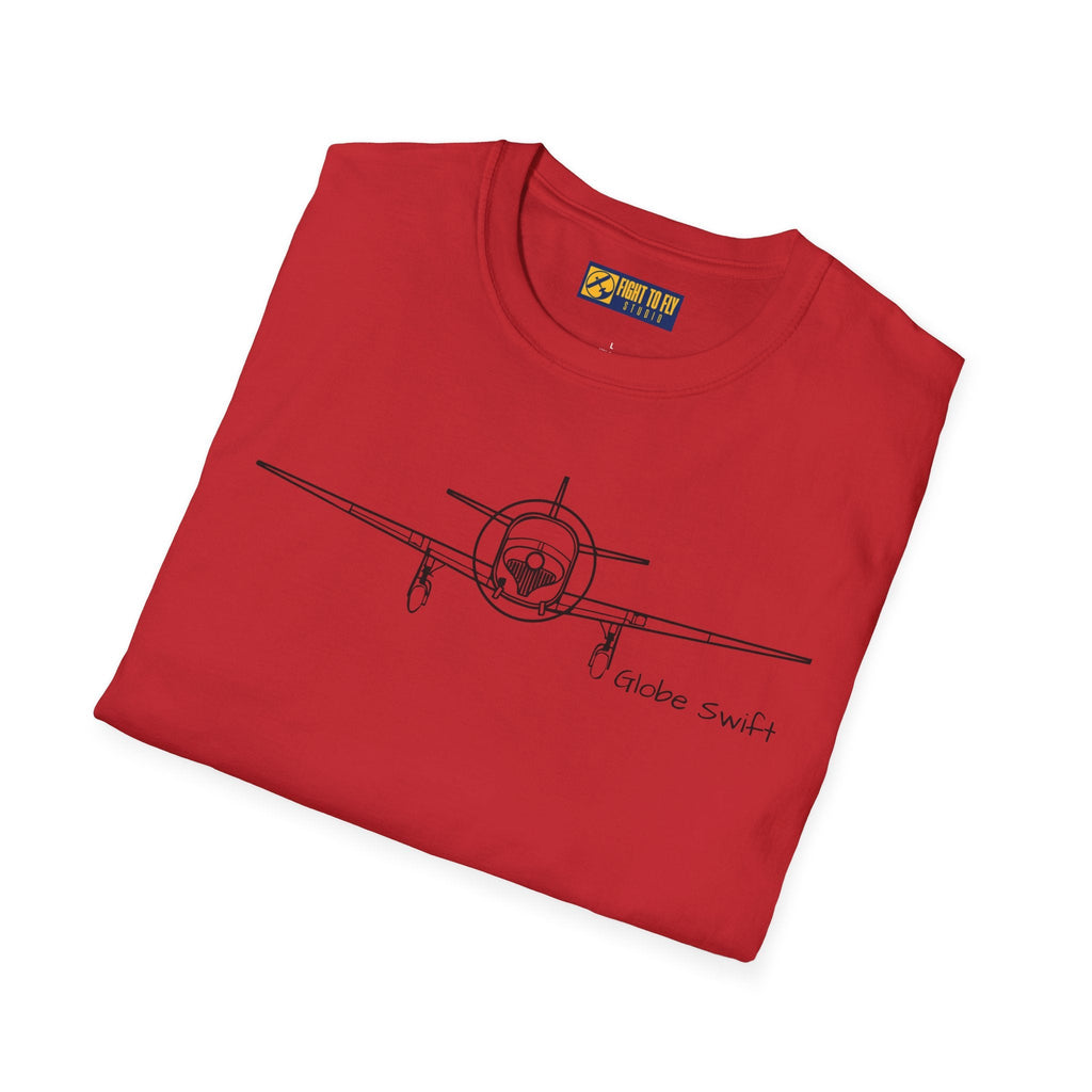 Globe Swift Front View T-Shirt – Head-On Classic Aircraft Tee - Gifts for pilots - Aviation apparel