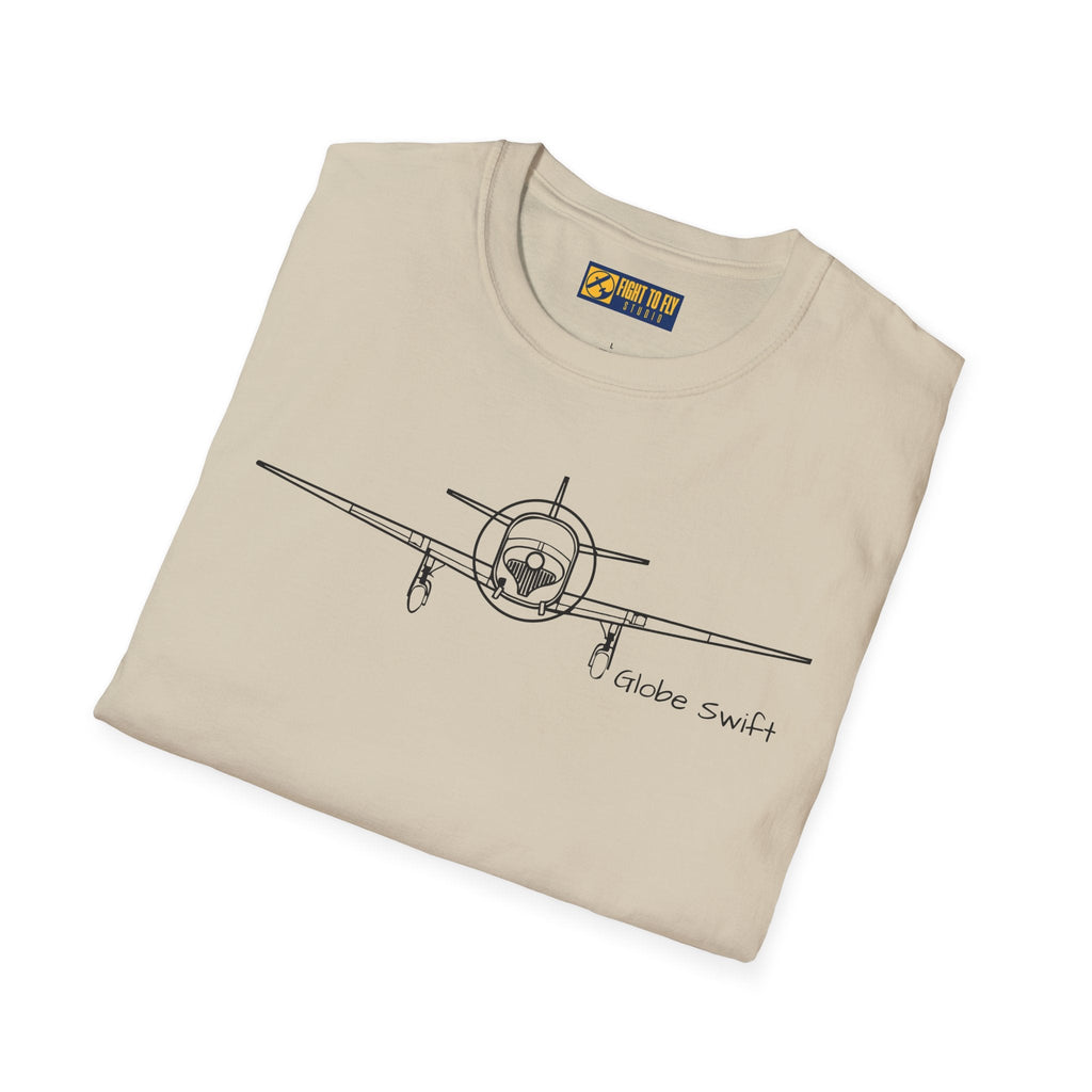 Globe Swift Front View T-Shirt – Head-On Classic Aircraft Tee - Gifts for pilots - Aviation apparel