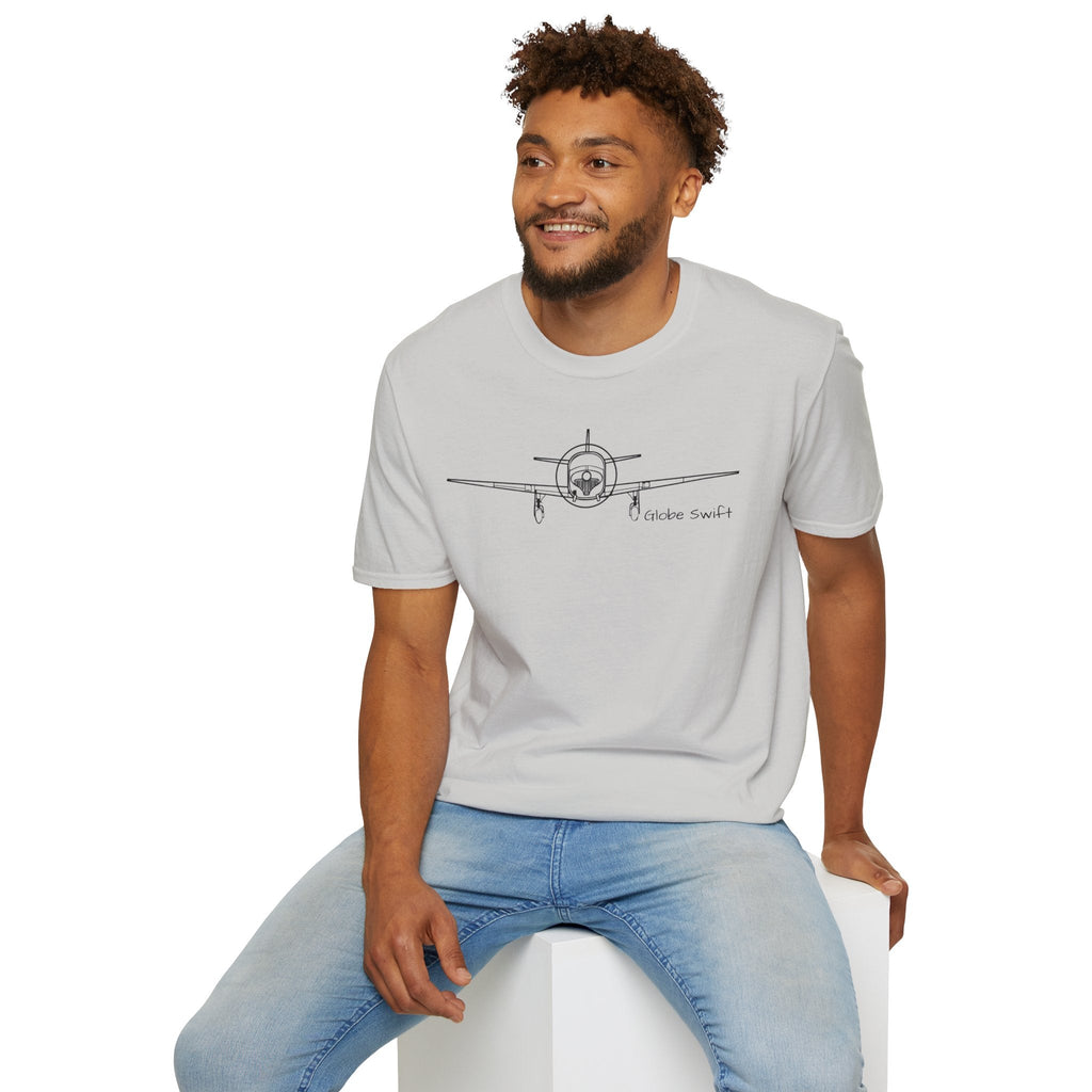 Globe Swift Front View T-Shirt – Head-On Classic Aircraft Tee - Gifts for pilots - Aviation apparel