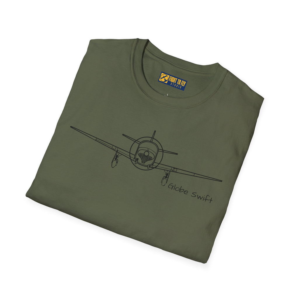 Globe Swift Front View T-Shirt – Head-On Classic Aircraft Tee - Gifts for pilots - Aviation apparel