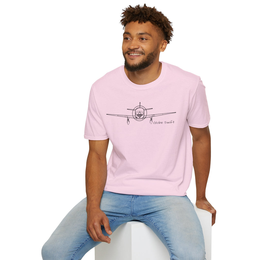 Globe Swift Front View T-Shirt – Head-On Classic Aircraft Tee - Gifts for pilots - Aviation apparel