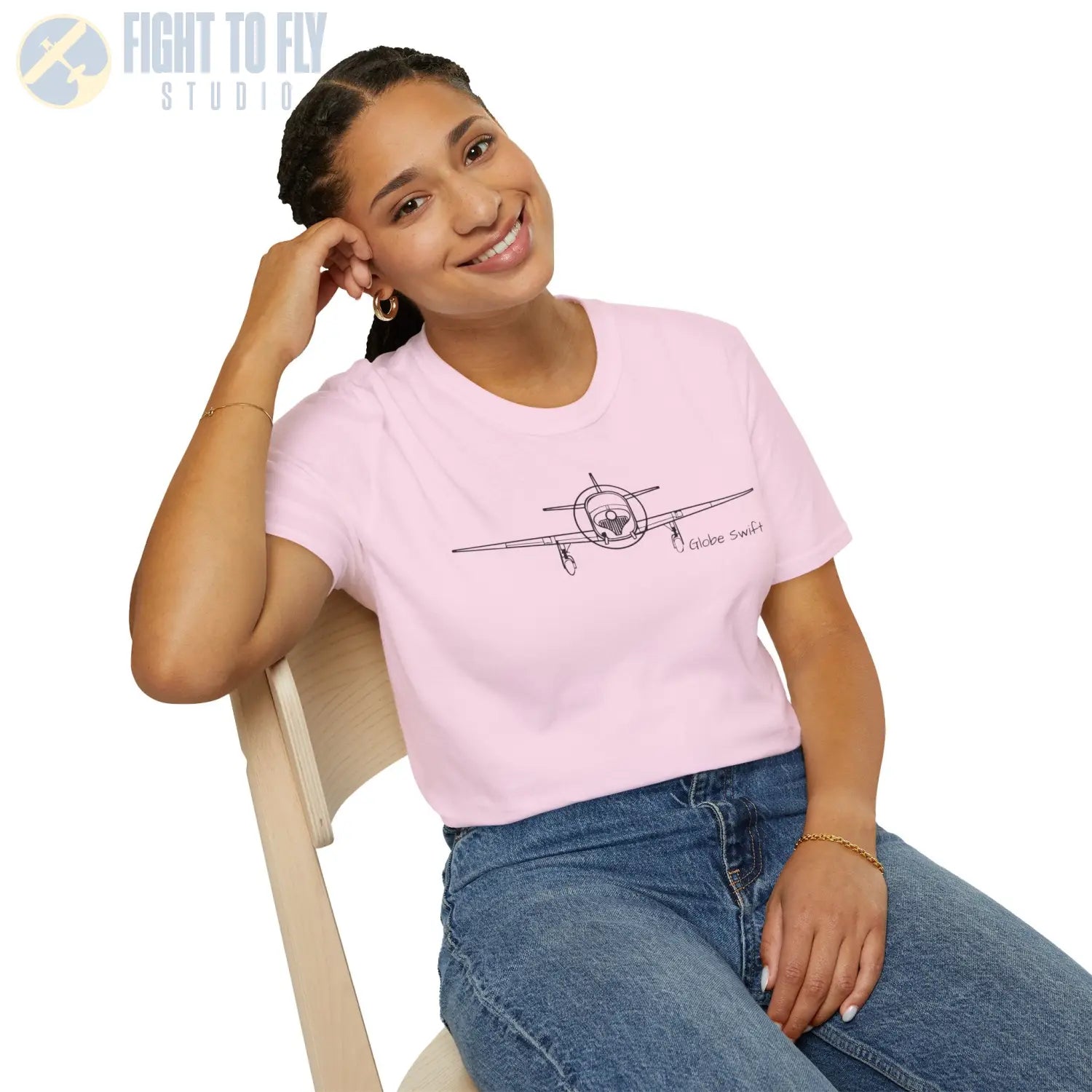 Globe Swift Front View T-Shirt - Pilot gifts - WWII warbird t-shirt