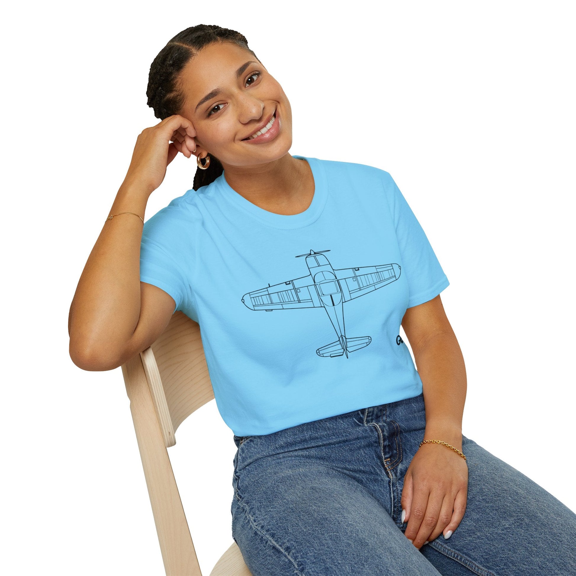 Globe Swift Top View T-Shirt – Overhead Vintage Aircraft Aviation Tee - Gifts for pilots - apparel