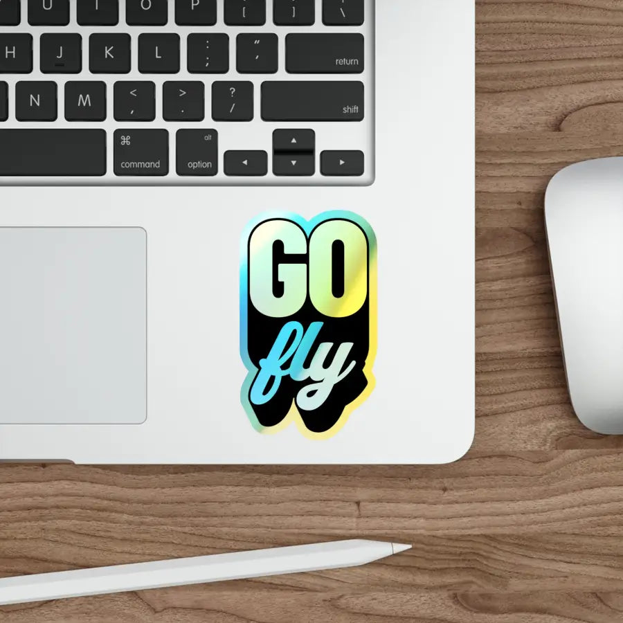 Go Fly! Holographic Die-Cut Stickers - Paper products - Gifts for pilots - Aviation apparel
