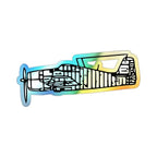 Grumman F6F Hellcat Holographic Die-Cut Airplane Sticker - Paper products - Pilot gifts - WWII warbird t-shirt