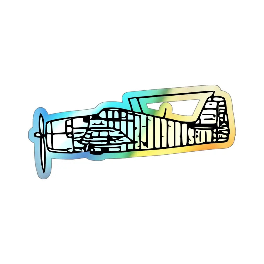 Grumman F6F Hellcat Holographic Die-Cut Airplane Sticker - Paper products - Gifts for pilots - Aviation apparel