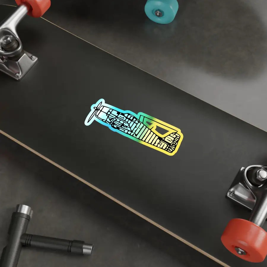 Grumman F6F Hellcat Holographic Die-Cut Airplane Sticker - Paper products - Pilot gifts - WWII warbird t-shirt