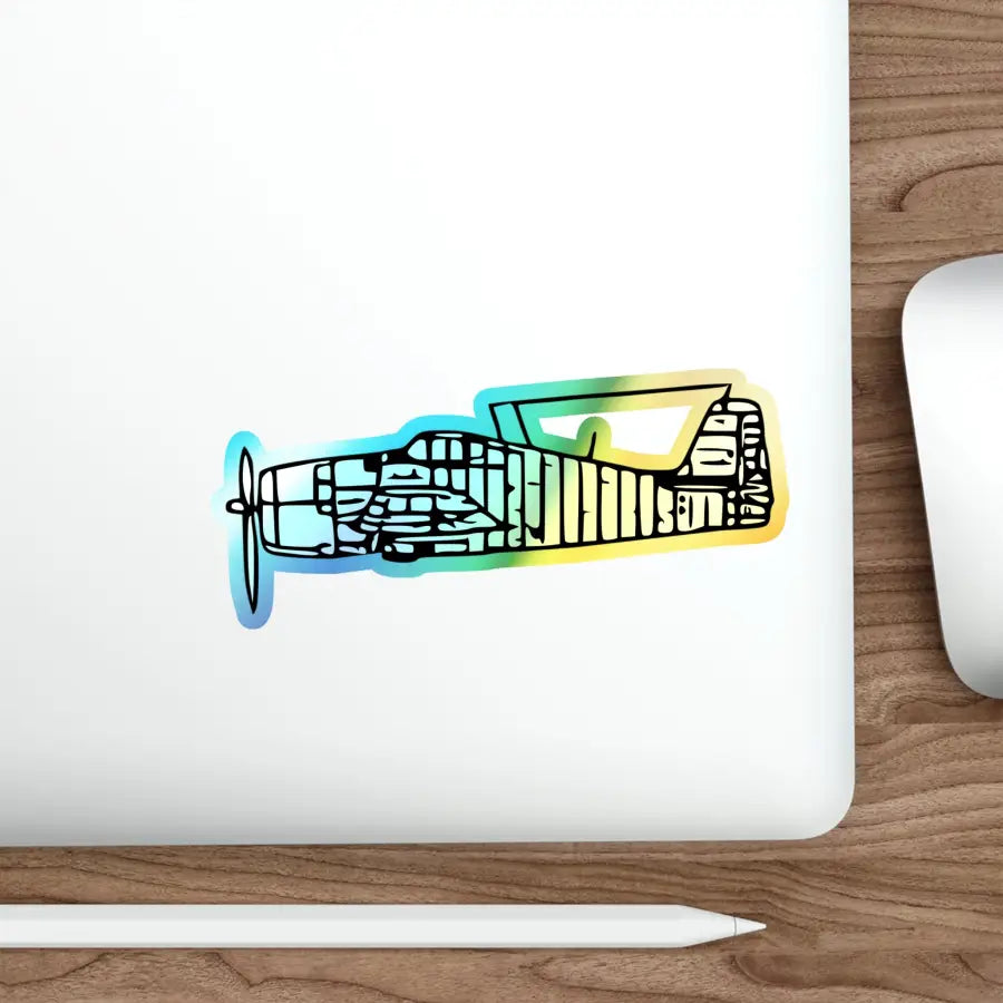 Grumman F6F Hellcat Holographic Die-Cut Airplane Sticker - Paper products - Gifts for pilots - Aviation apparel