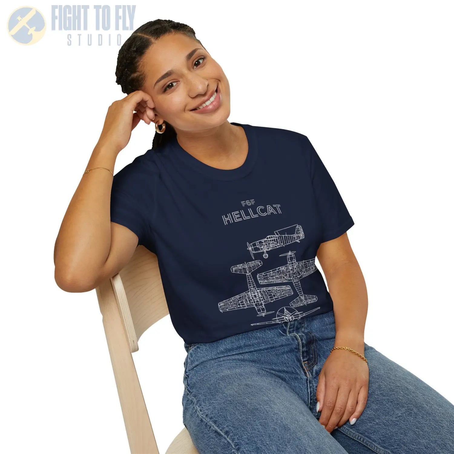 Grumman F6F Hellcat — T-shirt - T-Shirt - Pilot gifts - WWII warbird t-shirt