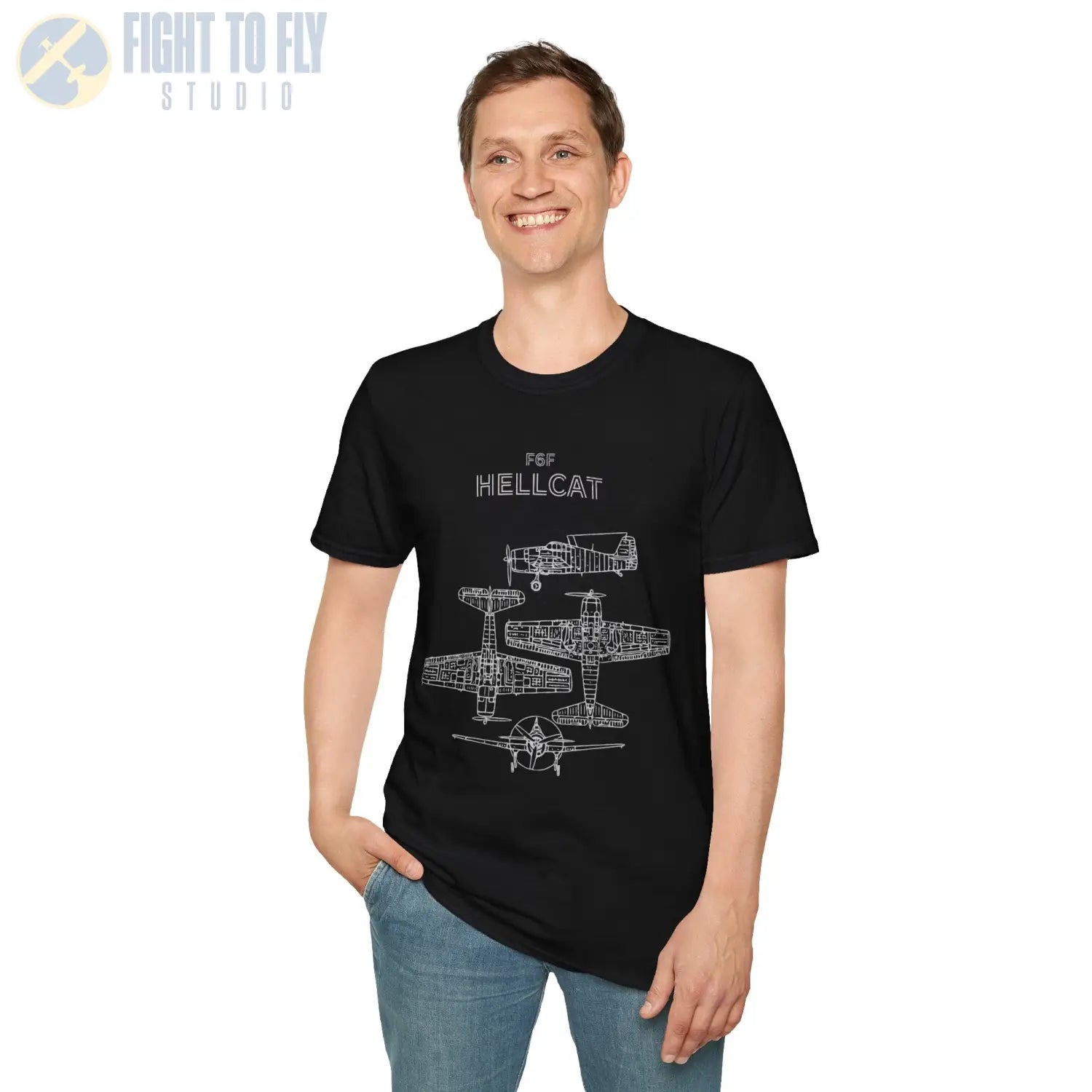 Grumman F6F Hellcat — T-shirt - T-Shirt - Pilot gifts - WWII warbird t-shirt