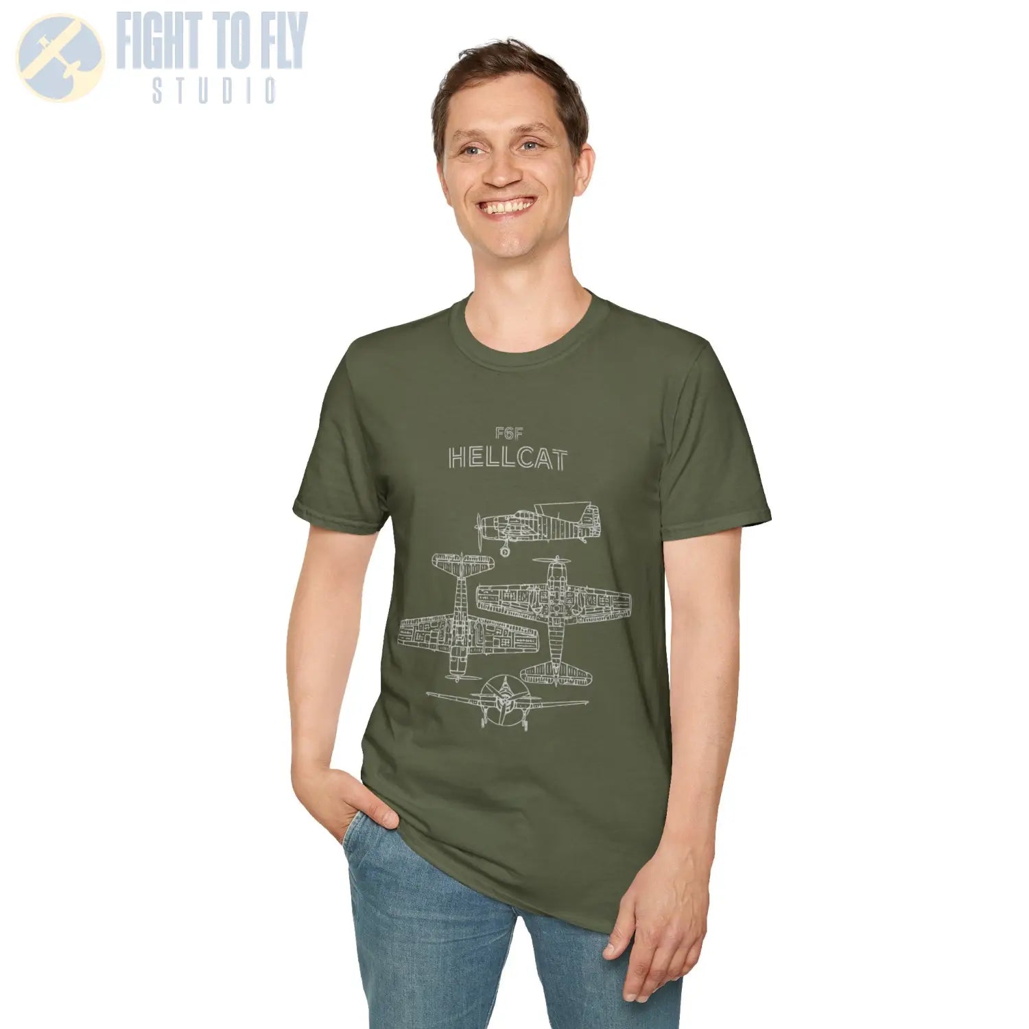 Grumman F6F Hellcat — T-shirt - T-Shirt - Pilot gifts - WWII warbird t-shirt