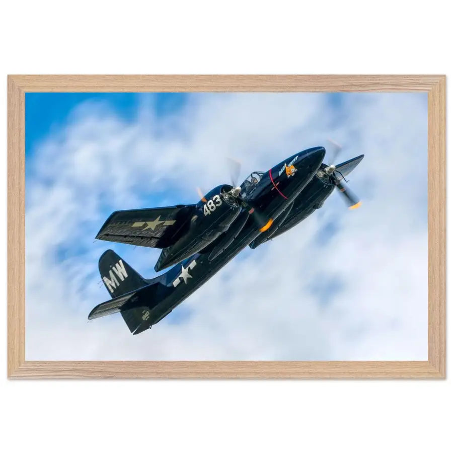 Grumman F7F Tigercat - Wood Frame - Print Material - Gifts for pilots - Aviation apparel