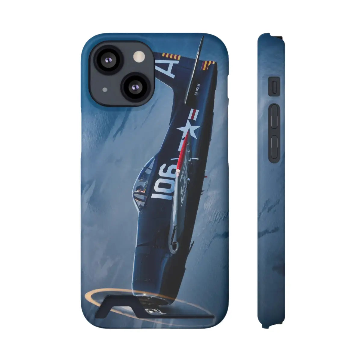 Grumman F8F Bearcat Aviation Phone Case with Card Holder - Vintage Airplane Design - Gifts for pilots - apparel
