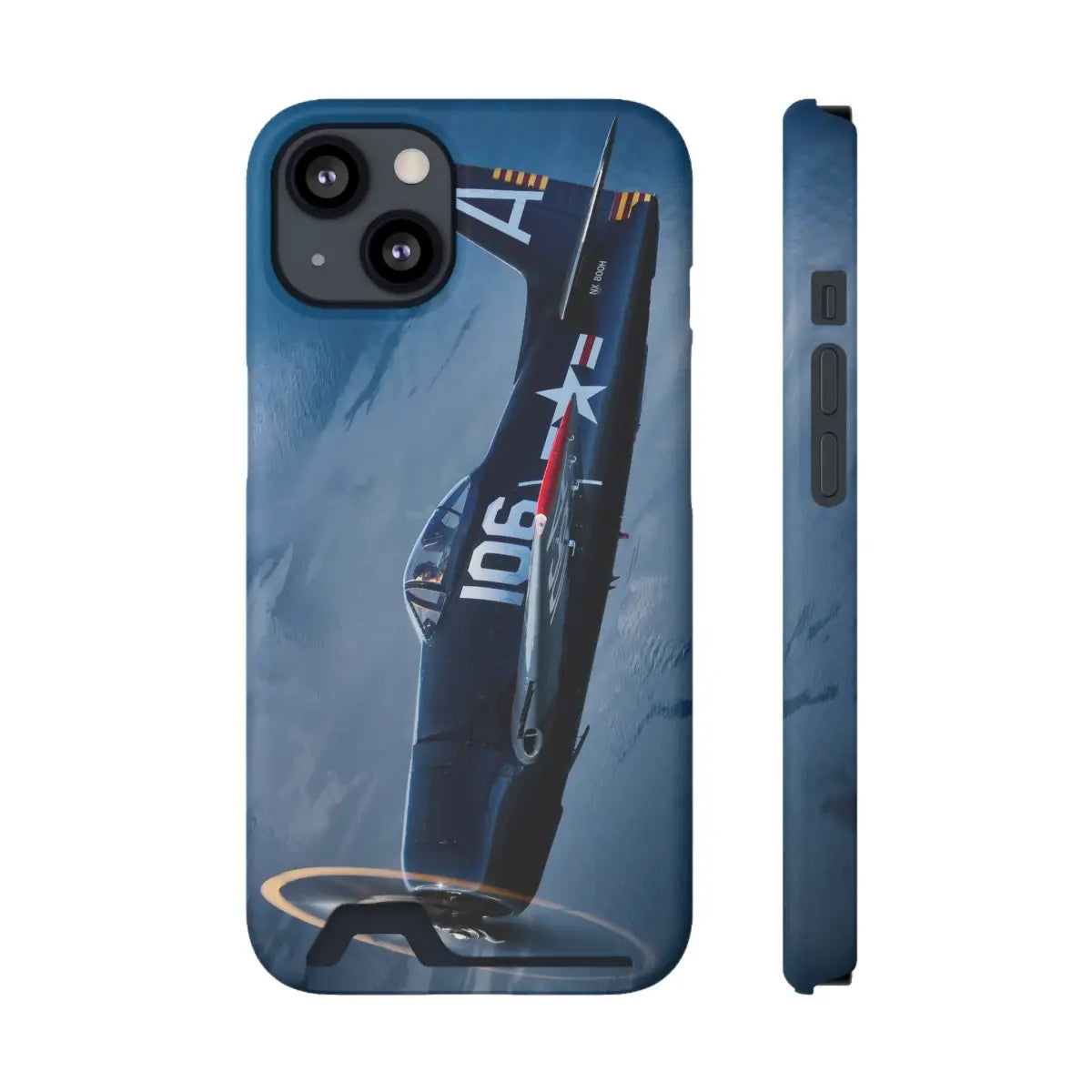 Grumman F8F Bearcat Aviation Phone Case with Card Holder - Vintage Airplane Design - Gifts for pilots - apparel