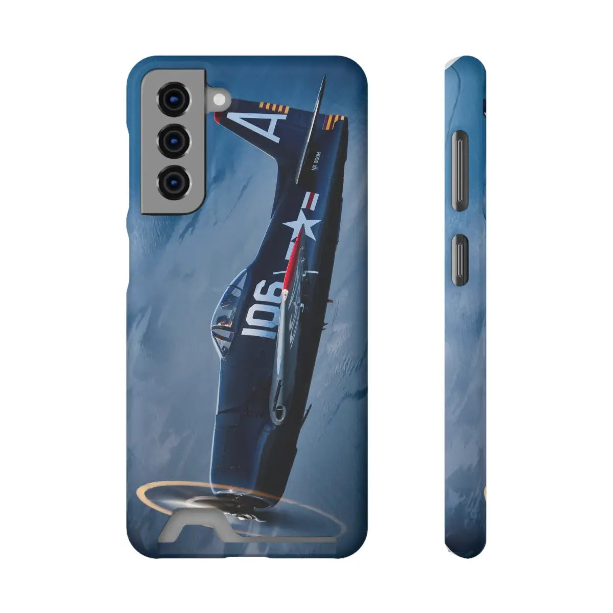 Grumman F8F Bearcat Aviation Phone Case with Card Holder - Vintage Airplane Design - Gifts for pilots - apparel