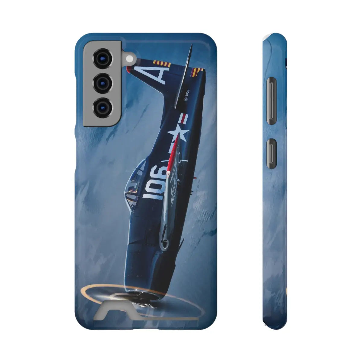 Grumman F8F Bearcat Aviation Phone Case with Card Holder - Vintage Airplane Design - Gifts for pilots - apparel