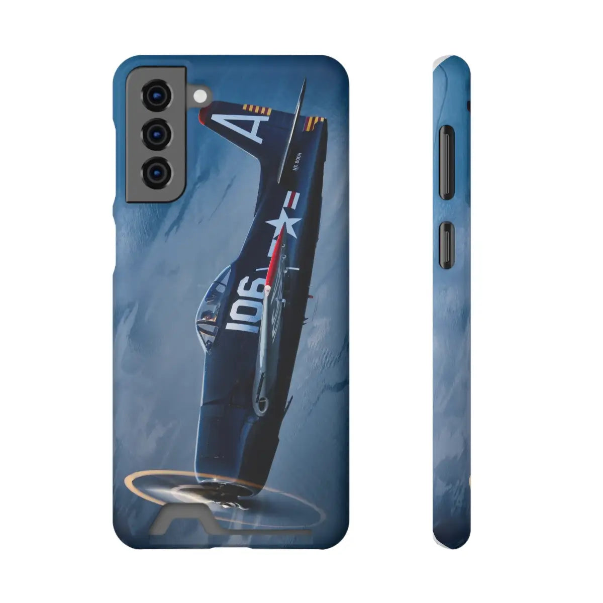 Grumman F8F Bearcat Aviation Phone Case with Card Holder - Vintage Airplane Design - Gifts for pilots - apparel