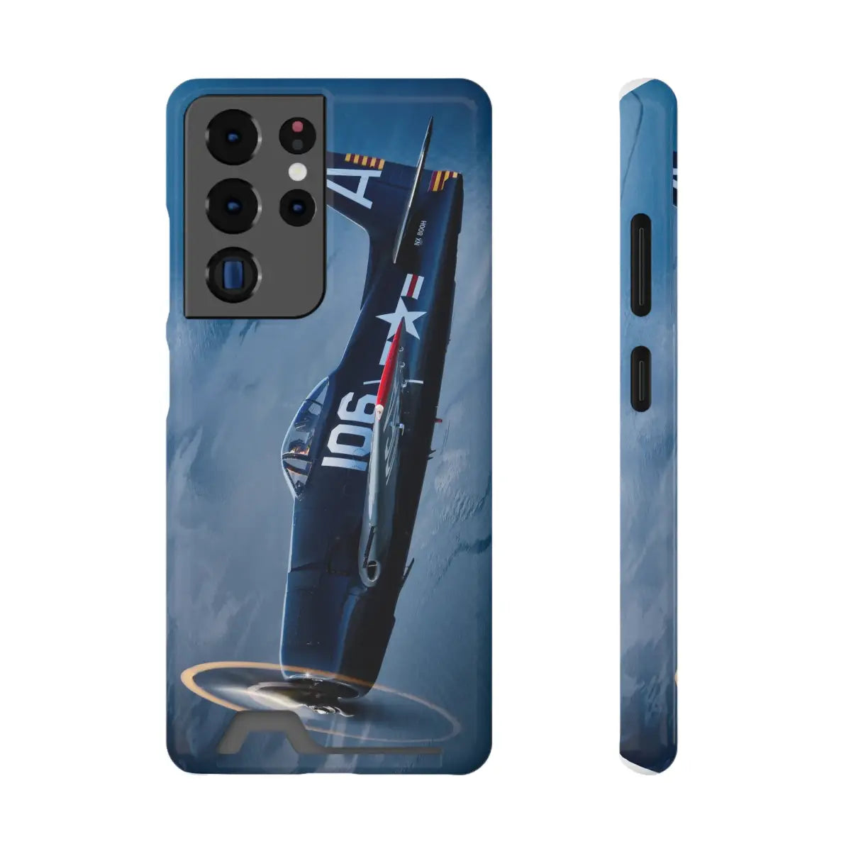 Grumman F8F Bearcat Aviation Phone Case with Card Holder - Vintage Airplane Design - Gifts for pilots - apparel