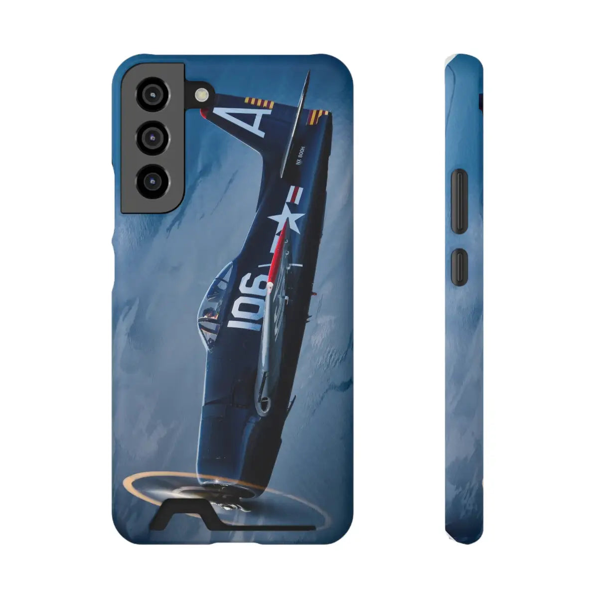 Grumman F8F Bearcat Aviation Phone Case with Card Holder - Vintage Airplane Design - Gifts for pilots - apparel