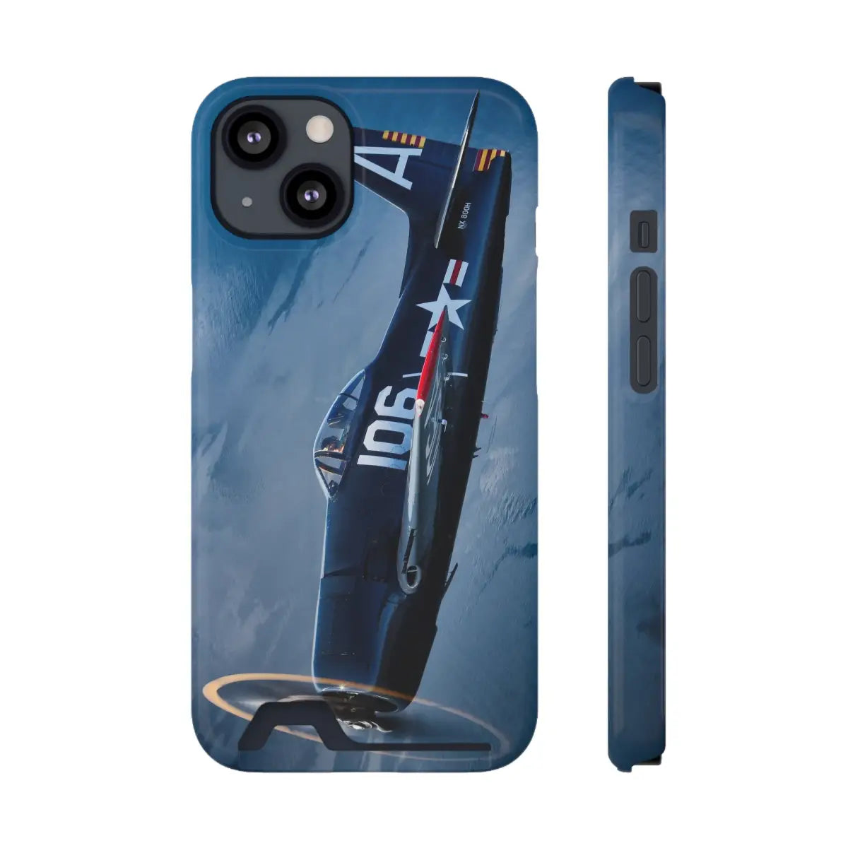 Grumman F8F Bearcat Aviation Phone Case with Card Holder - Vintage Airplane Design - Gifts for pilots - apparel