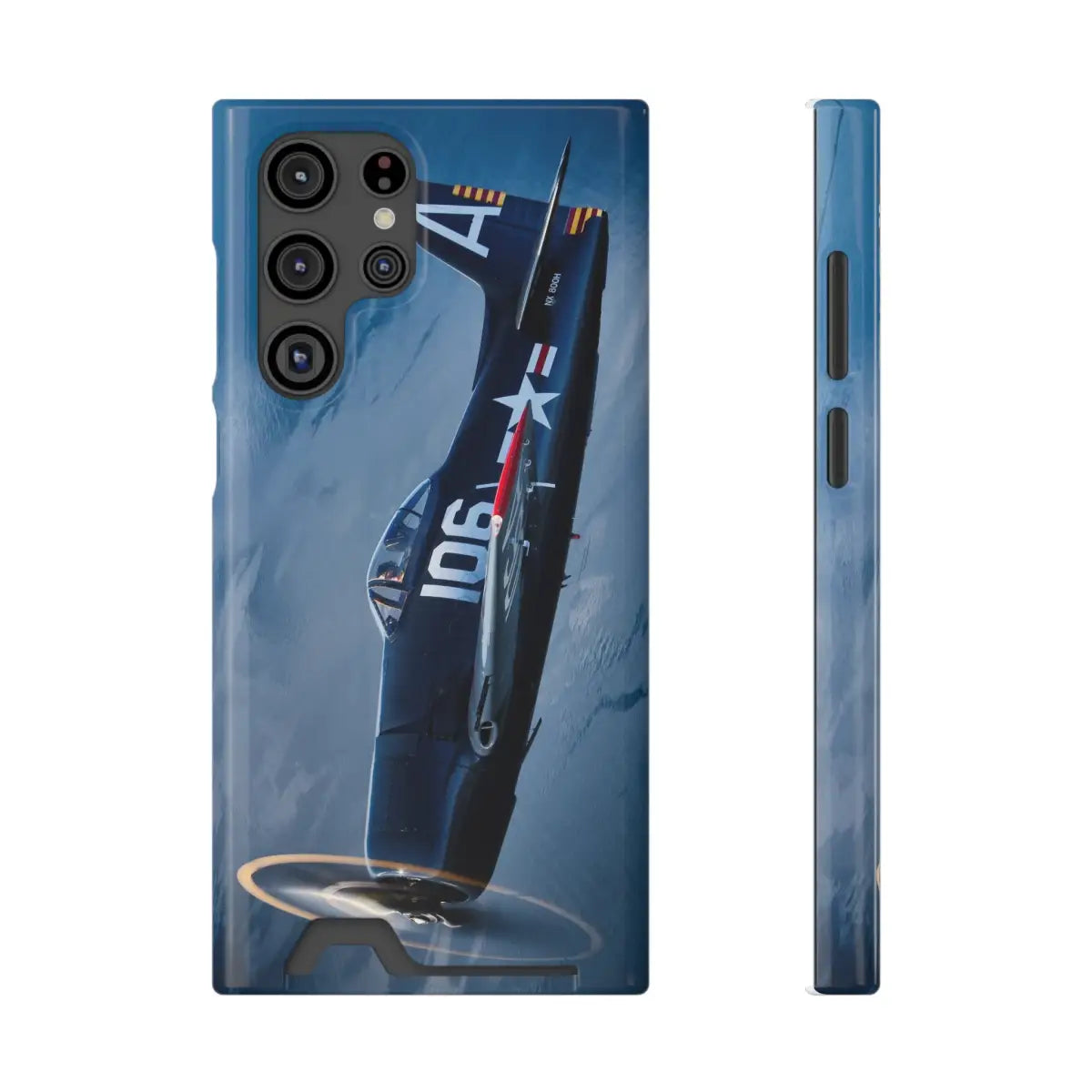 Grumman F8F Bearcat Aviation Phone Case with Card Holder - Vintage Airplane Design - Gifts for pilots - apparel