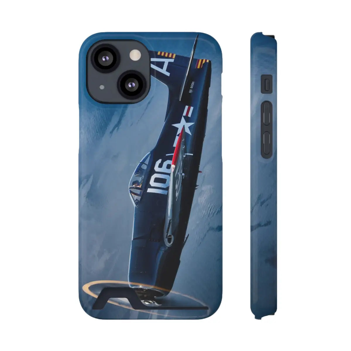 Grumman F8F Bearcat Aviation Phone Case with Card Holder - Vintage Airplane Design - Gifts for pilots - apparel