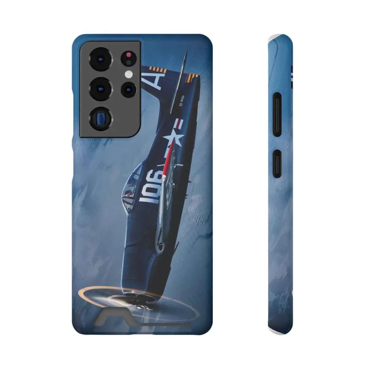 Grumman F8F Bearcat Aviation Phone Case with Card Holder - Vintage Airplane Design - Gifts for pilots - apparel