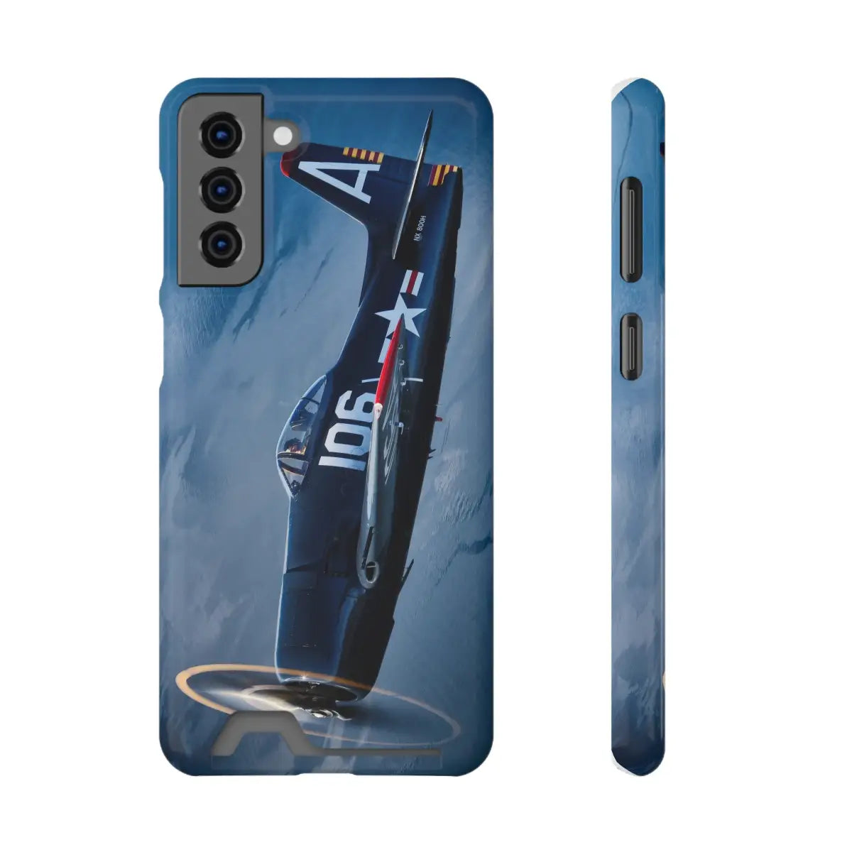 Grumman F8F Bearcat Aviation Phone Case with Card Holder - Vintage Airplane Design - Gifts for pilots - apparel