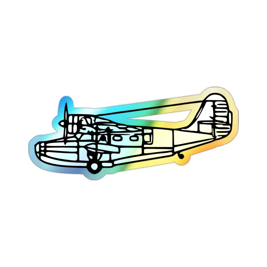 Grumman Goose Holographic Airplane Die-Cut Sticker - Paper products - Gifts for pilots - Aviation apparel