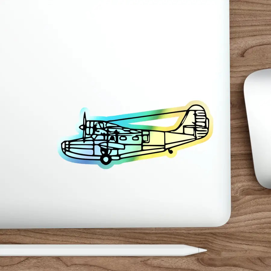 Grumman Goose Holographic Airplane Die-Cut Sticker - Paper products - Gifts for pilots - Aviation apparel