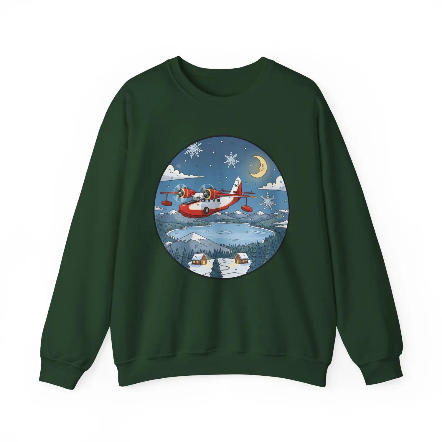 Grumman Goose with Santa at the Controls – Holiday Sweater - Sweatshirt - Pilot gifts - WWII warbird t-shirt