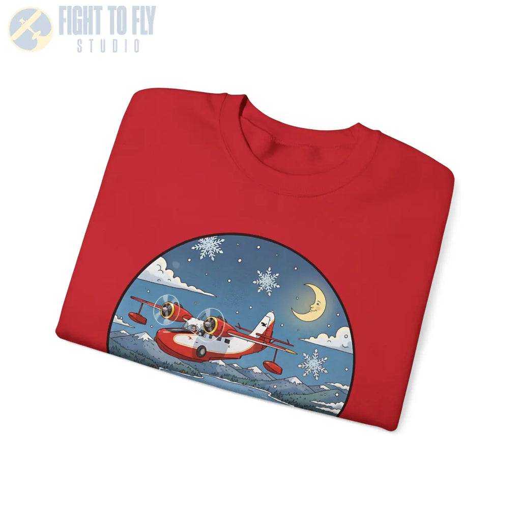 Grumman Goose with Santa at the Controls – Holiday Sweater - Sweatshirt - Pilot gifts - WWII warbird t-shirt