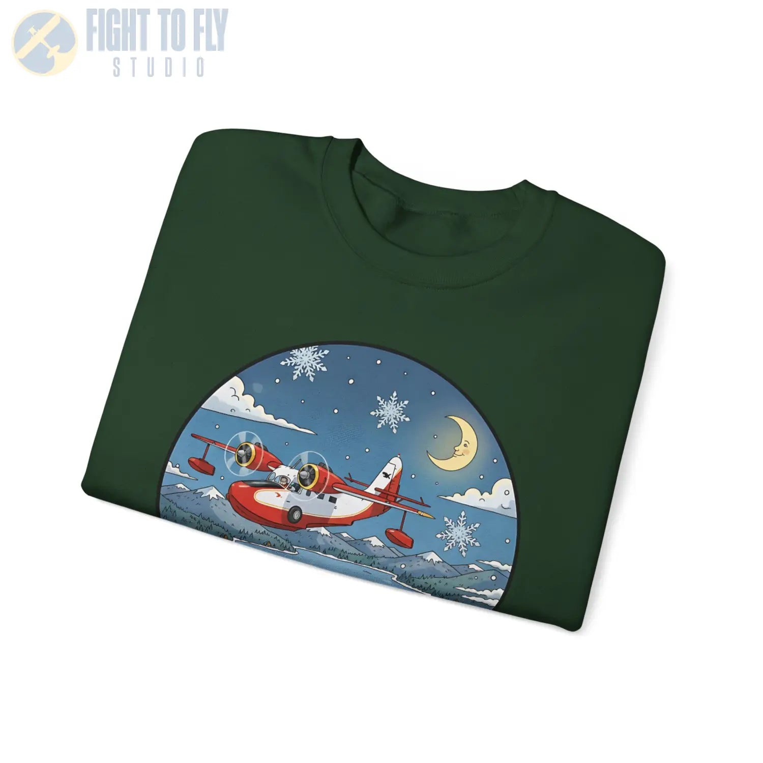 Grumman Goose with Santa at the Controls – Holiday Sweater - Sweatshirt - Pilot gifts - WWII warbird t-shirt