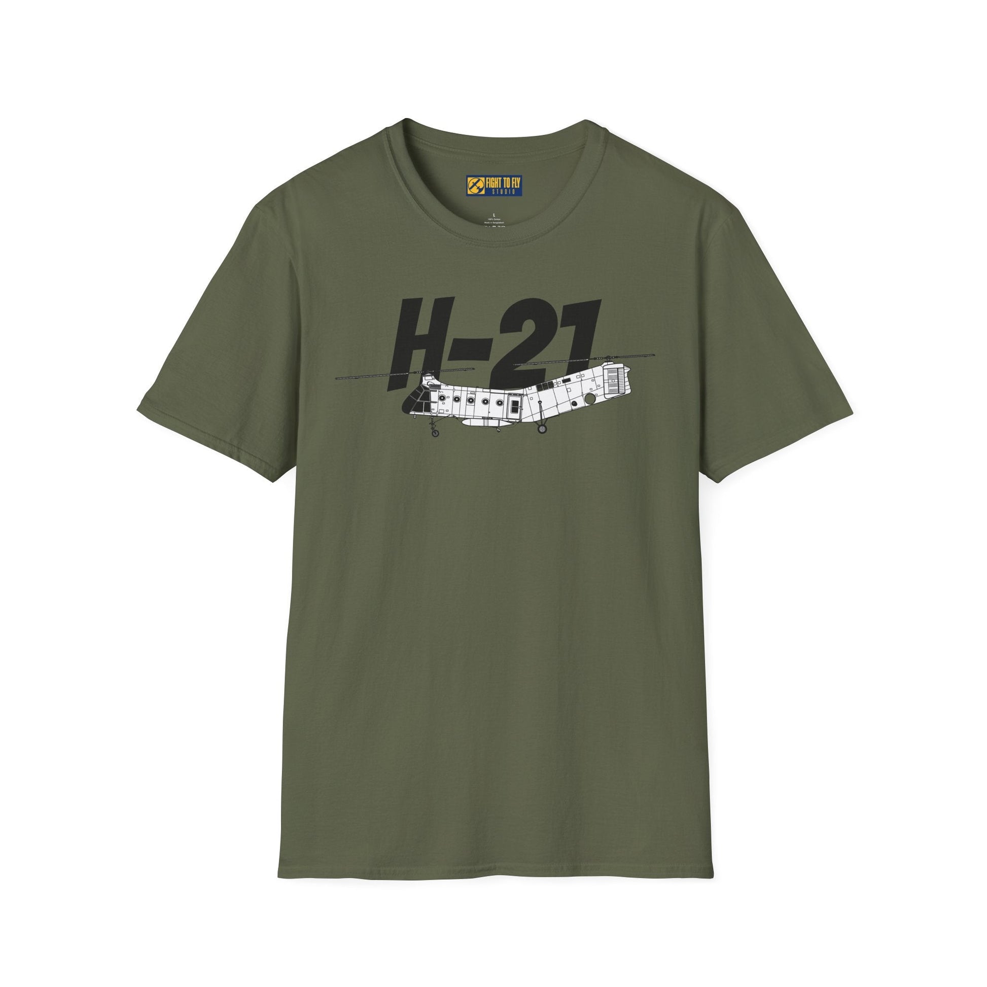 H-21 Side Profile T-Shirt – Flying Banana Helicopter Tee - Gifts for pilots - Aviation apparel